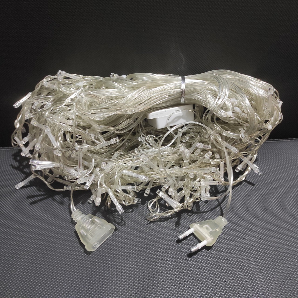 Dây đèn led thả mành rèm ngoài trời, trang trí sân vườn, quán cafe