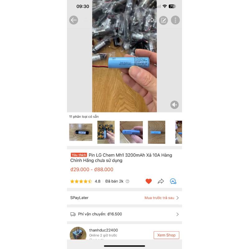 Pin LG Chem Mh1 3200mAh Xả 10A Hàng Chính Hãng chưa sử dụng