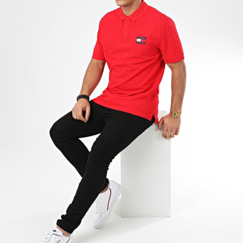 ÁO THUN POLO NAM TOMMY JEANS REGULAR FIT TOMMY BADGE POLO RED SIZE M