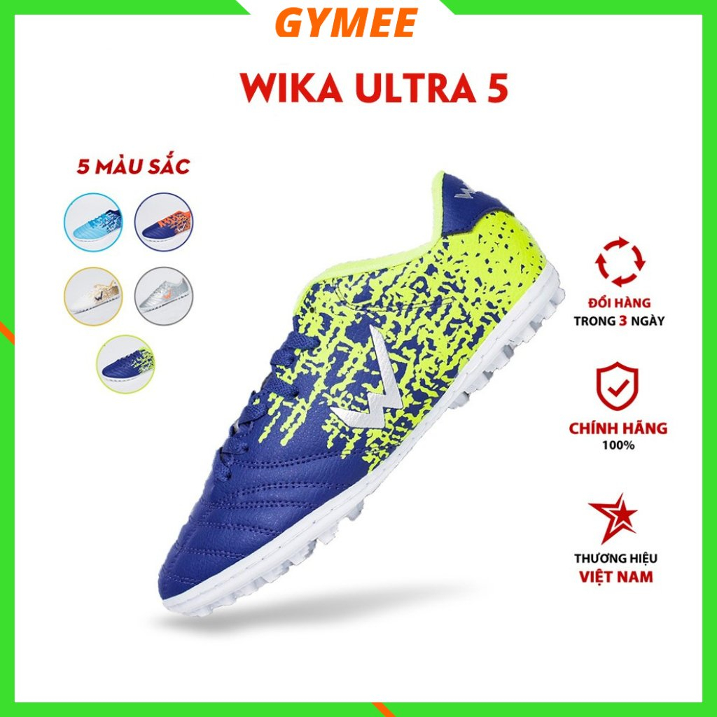 Tặng Tất - Giày bóng đá Wika Ultra 5 mẫu mới da nhăn,Chất Liệu Da Pu Cao Cấp, đã khâu full đế