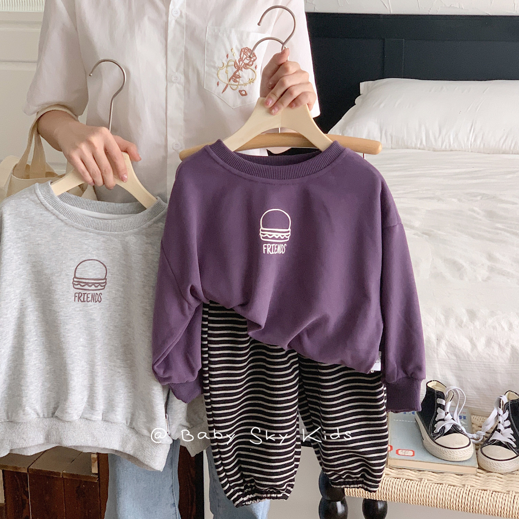 Áo nỉ da cá bé gái loại đẹp hàng Quảng Châu Kunkun - Áo nỉ cho bé gái bé trai