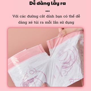 Cuộn 100 Túi Đựng Rác Gấu Dâu Siêu Dai