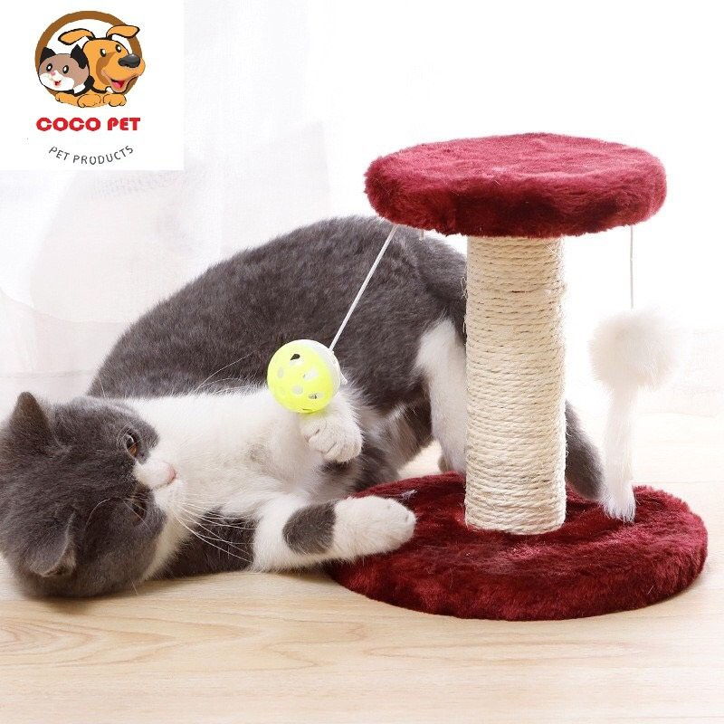 Cây Cào Móng 3 Tầng Có Đệm Nằm Và Đồ Chơi Cho Mèo