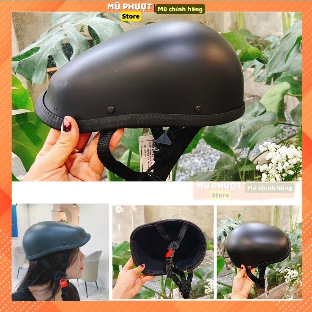 Mũ bảo hiểm Beret phong cách cổ điển, đen nham