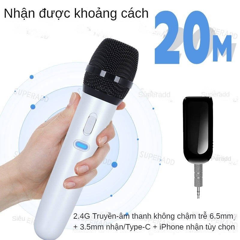 SUPERADD Micro không dây 2.4G Micro cầm tay karaoke