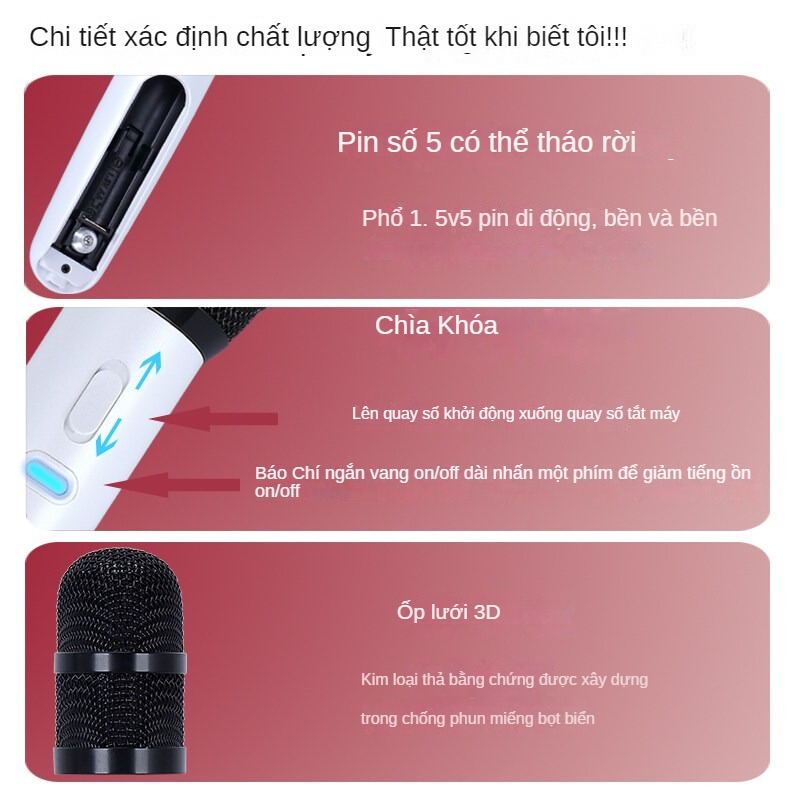 SUPERADD Micro không dây 2.4G Micro cầm tay karaoke