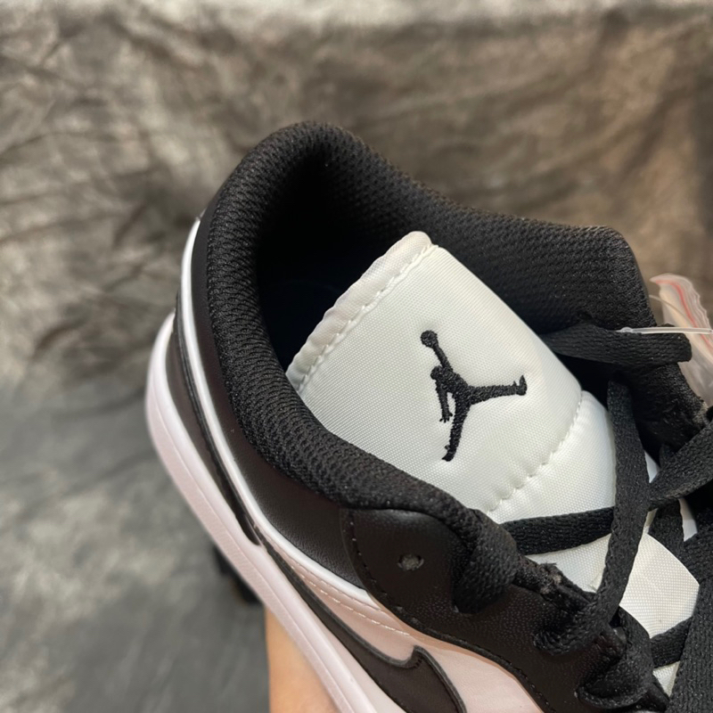 Giày Sneaker Jordan 1 Low Panda Màu Đen Trắng Da Trơn