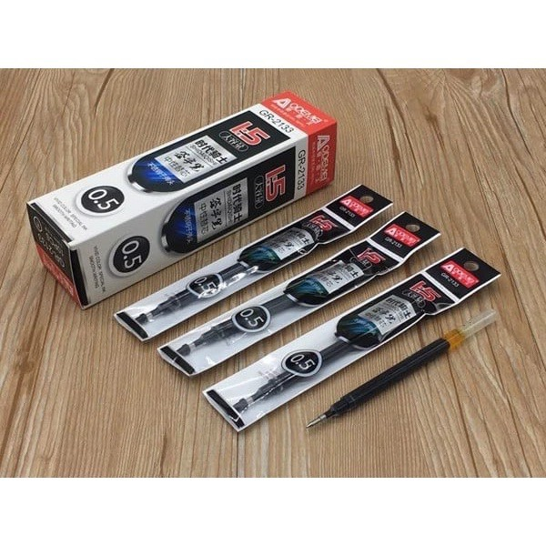 Hộp 10 ruột bút gel Odemei 1.0mm màu đen luyện viết chữ Hán, luyện viết tiếng Trung Nhật Hàn