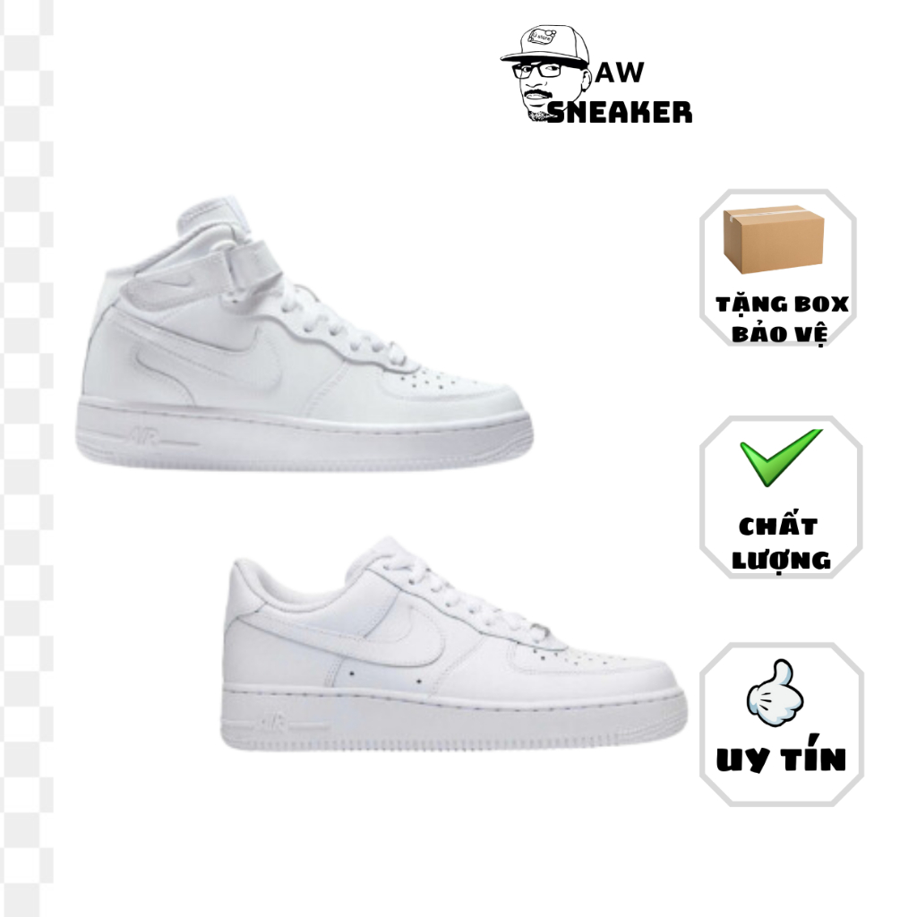 Giày sneaker A.F1 trắng thịnh hành 2022, Giày thể thao A.f1 bản chuẩn dành cho nam nữ full phụ kiện