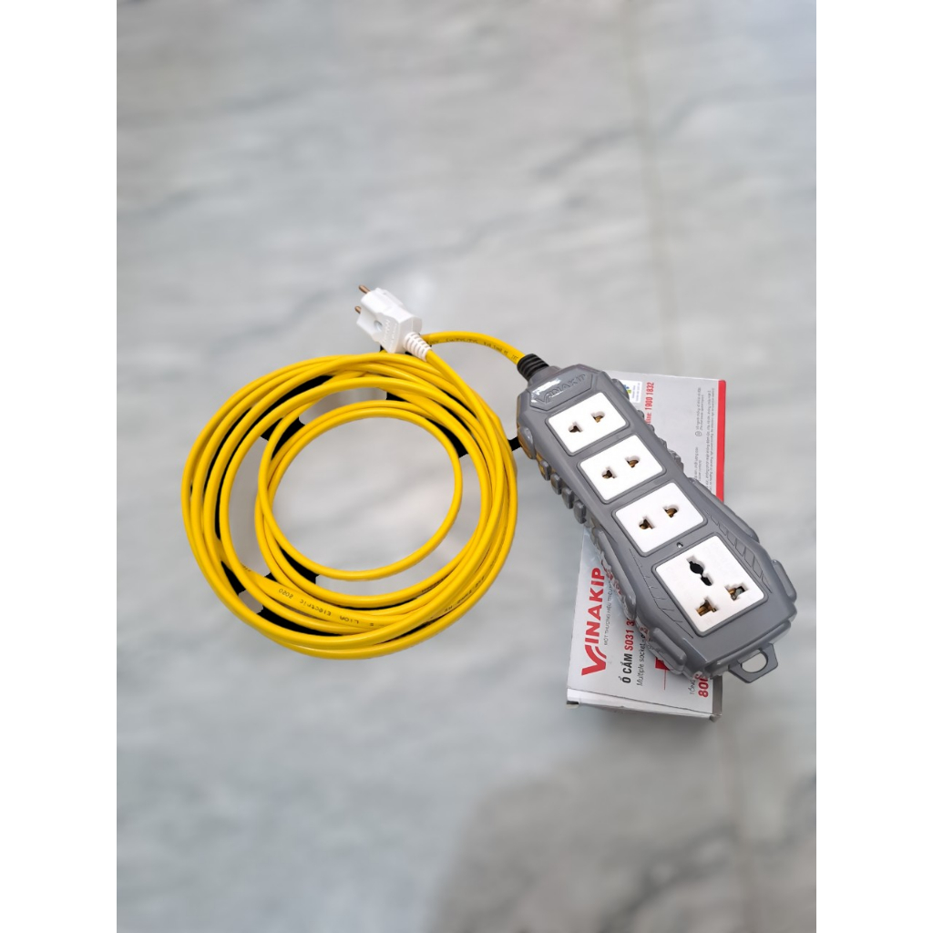 Ổ cắm chịu tải 8000W VINAKIP chống va đập có dây (Lioa) Kèm 3m 5m