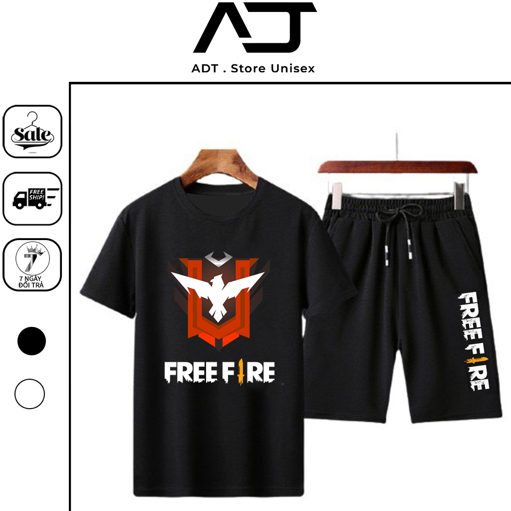 BST Mẫu Bộ Quần Áo Free Fire Màu Đen Logo Rank Huyền Thoại