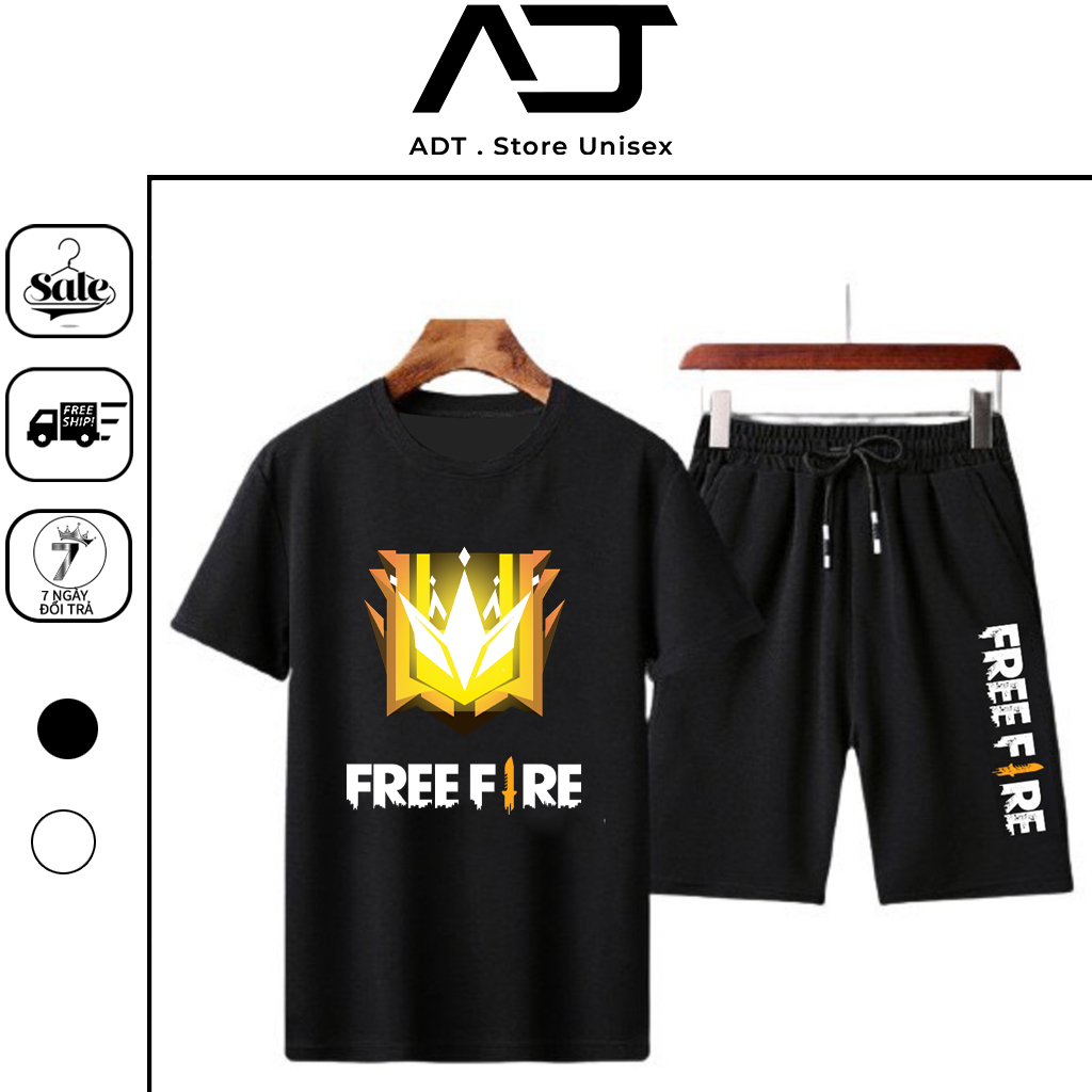 BST Mẫu Bộ Quần Áo Free Fire Màu Đen Logo Rank Huyền Thoại