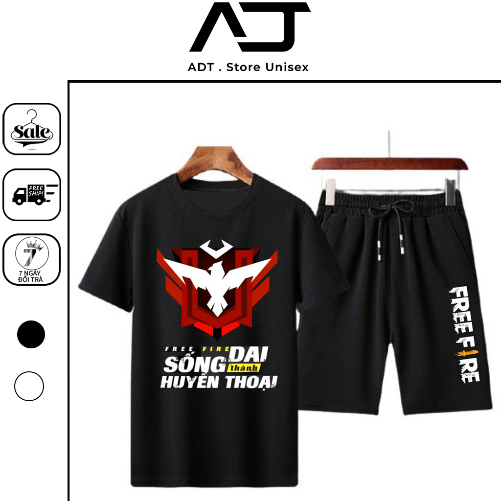 BST Mẫu Bộ Quần Áo Free Fire Màu Đen Logo Rank Huyền Thoại