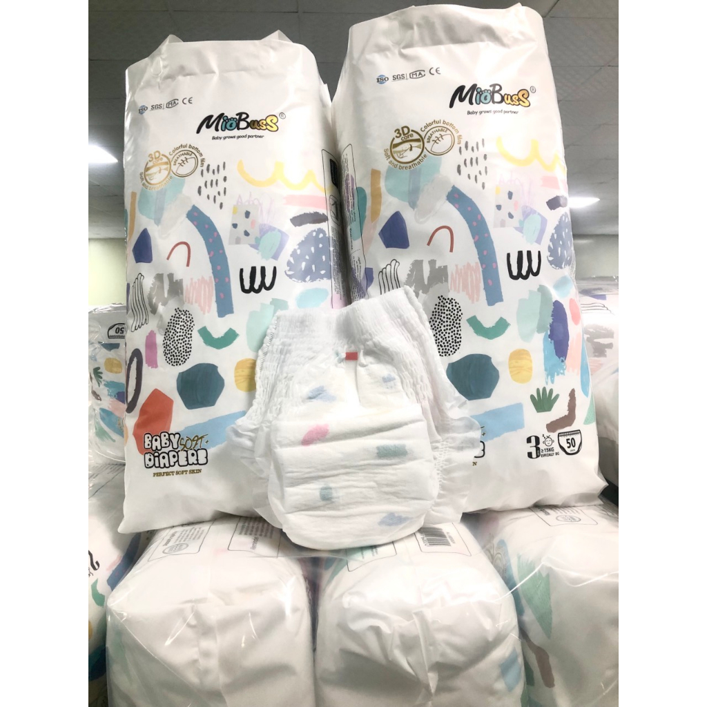 Bỉm quần Miobuss Bịch 50 miếng siêu thấm chống hăm hàng công ty M/L/XL/XXL/XXXL