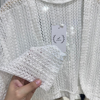 ÁO KHOÁC CROP ĐAN LƯỚI TRẮNG (Có Bigsize)