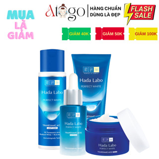 Bộ Dưỡng Trắng Da Hada Labo Perfect White (Sữa Rửa Măt 80g + Dung Dịch 100ml + Tinh Chất 30g + Kem 50g)