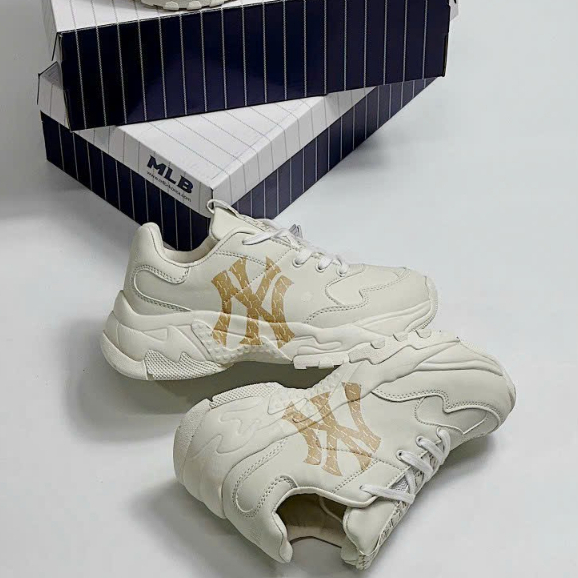 Giày thể thao MLB gót nỉ đen/nâu hot 2023,Giày sneaker M.LB NY đen nâu dành cho nam nữ chuẩn 1:1 full bill box phụ kiện