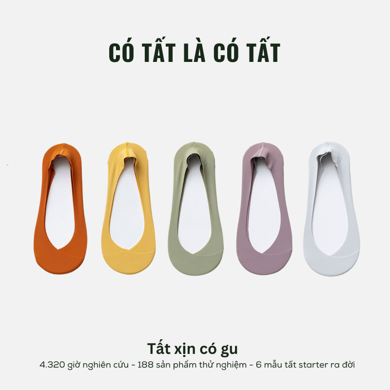 Set 5 Đôi Vớ Lười Có Tất Là Có Tất cho nữ có silicone bám chân mảng lớn chống tuột gót _SUMMERSET