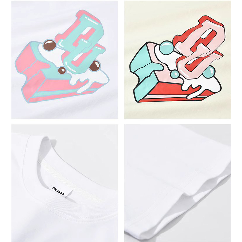 Áo phông Dessuu ngắn tay cổ tròn in hình bánh kem