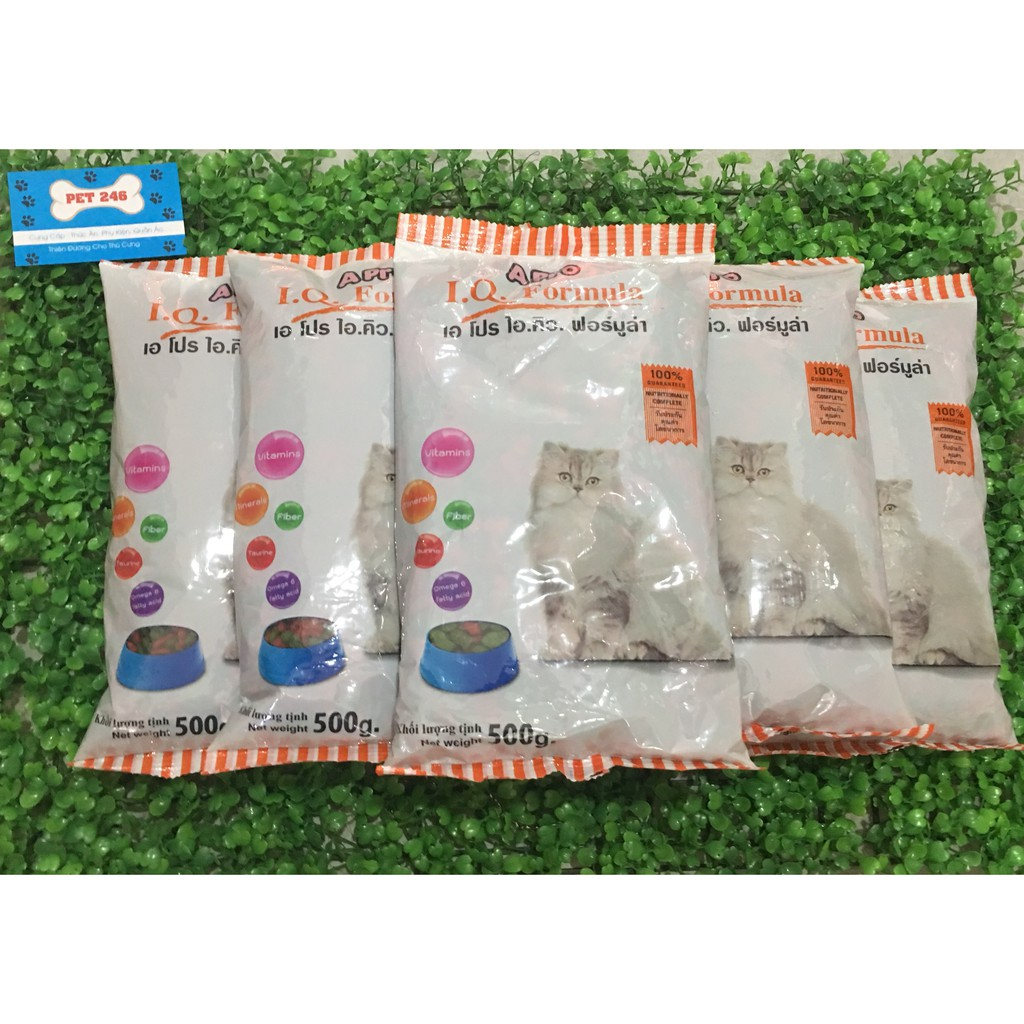 Combo 5 goi 500g IQ mèo - Thức Ăn Hạt Khô Cho Mèo Apro IQ Formula