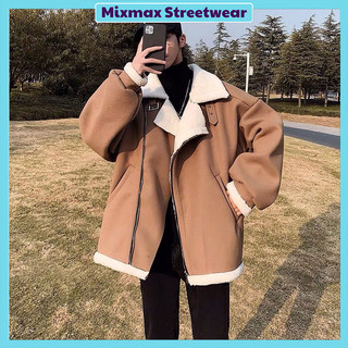 Áo khoác dạ cổ vest lót lông dáng rộng Ulzzang siêu chất ❤️
