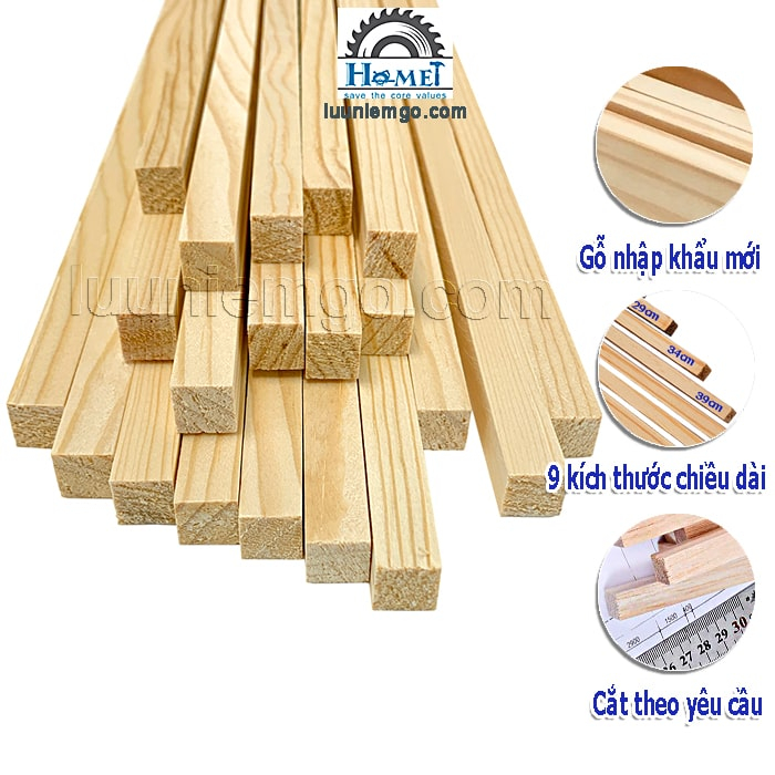 Thanh Gỗ Thông  Dài 13cm Đến 60Cm  Được Bào Mịn Các Cạnh. Sử Dụng Làm Đồ Handmad