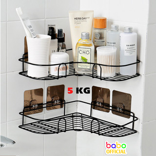 Giá đỡ phòng tắm kệ treo góc dán tường bằng sắt rèn dính tường không cần đục lỗ giá nhà bếp babo (TD17)