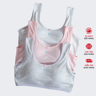 Áo lá học sinh cotton thun tăm mềm mịn có mút, áo lót học sinh cấp 2 cấp 3