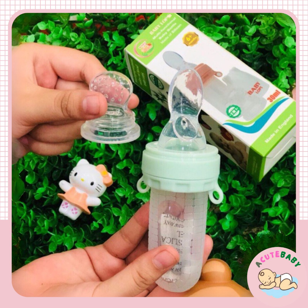Bình thìa ăn dặm 2 trong 1 Baby Lops (kèm thìa + núm nhai)