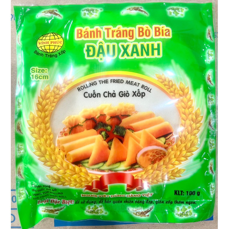 Túi 30 Lá bánh bò bía đậu xanh - vỏ bò bía làm nem cuốn chả giò