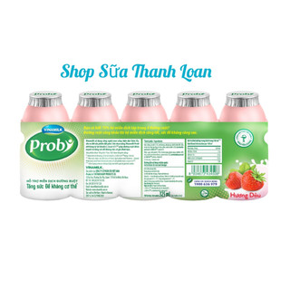 [GIAO HỎA TỐC] SỮA CHUA UỐNG PROBI DÂU - LỐC 5 CHAI 65ML