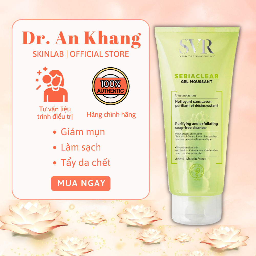 CHÍNH HÃNG | Sữa Rửa Mặt SVR Cho Da Dầu Mụn - SVR Sebiaclear Gel Moussant 200ml - Dr. An Khang