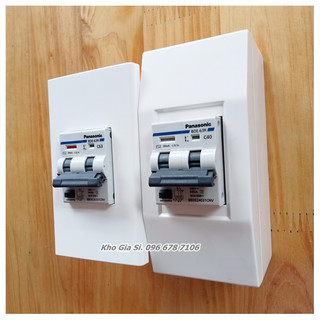 Cầu dao - aptomat chống giật panasonic 2p 40a - 63a/ 30ma 6ka 240vac với mặt, đế, hộp