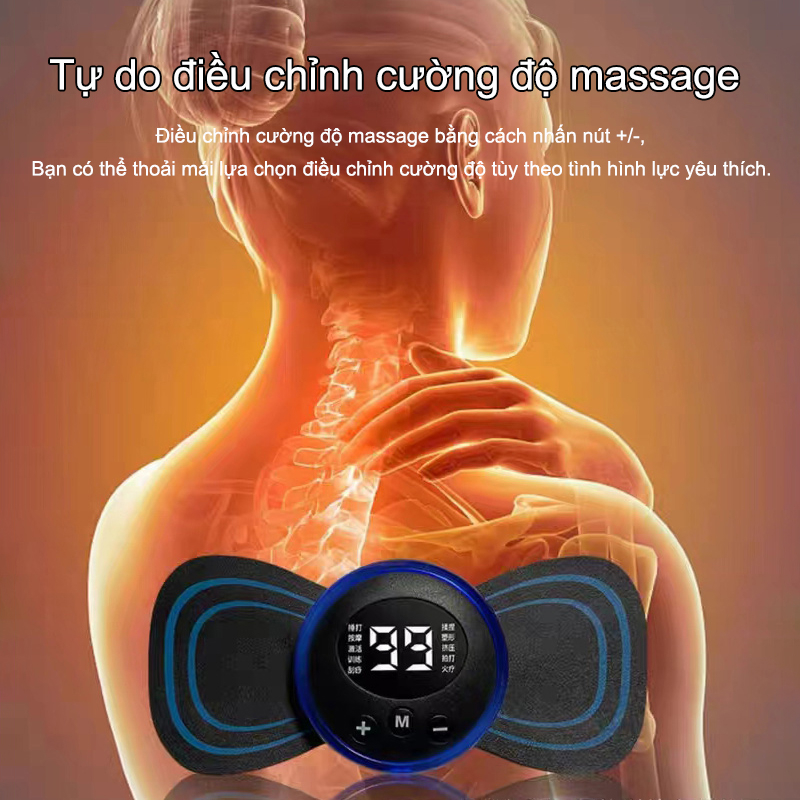 Miếng dán massage  Máy mát xa từ xa thông minh Chân eo / Miếng dán mát xa cơ vai - Máy Mát xa mini Toàn Thân