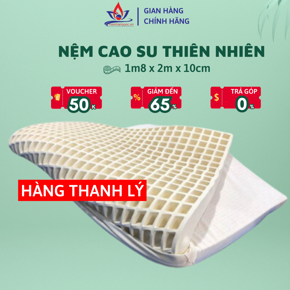 Nệm Cao Su thiên nhiên 100%, hàng trưng bày mới 99% SIZE 1M8 X2M X10CM