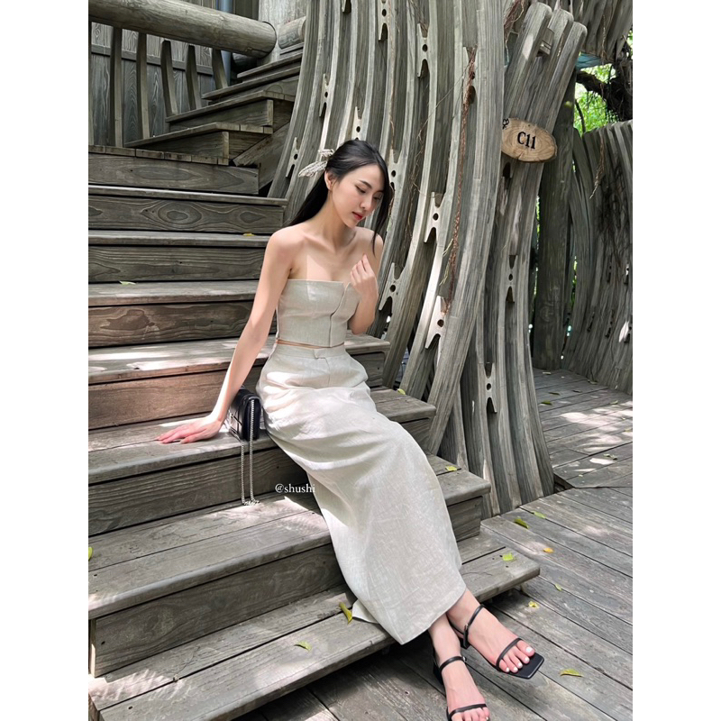 𝐌𝐚𝐯𝐞𝐧 𝐓𝐨𝐩 - Áo Cúp Ngực Linen Tưng