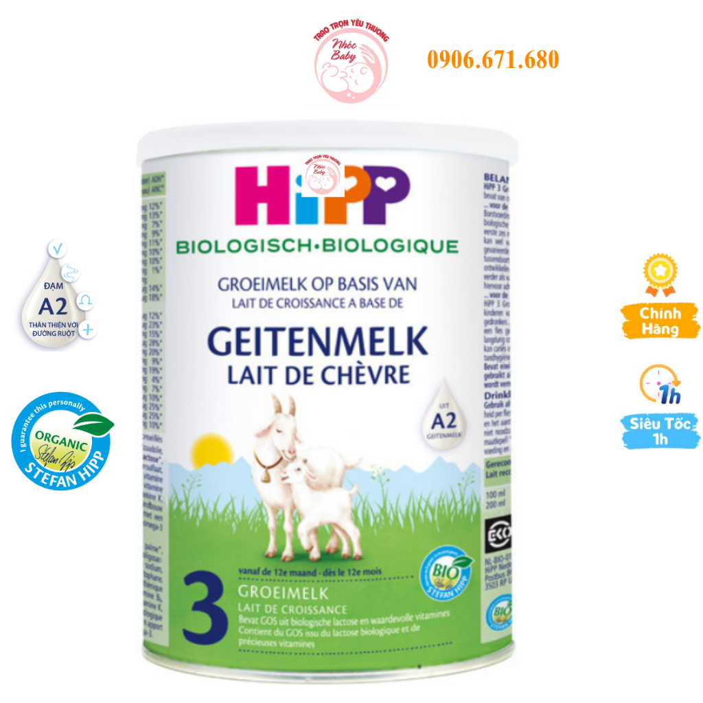 Sữa dê HiPP 3 Organic 400g giúp bé phát triển chiều cao, trí não, tăng cường hấp thu - 1 Đổi 1 Nếu Lỗi NSX
