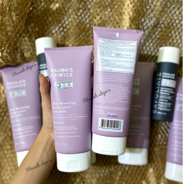 (Hàng công ty) Kem dưỡng thể làm sáng da Paula choice RESIST SKIN REVEALING BODY LOTION WITH 10% AHA 5900