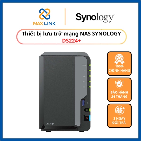 Thiết bị lưu trữ mạng NAS Synology DS224+ MaxLink