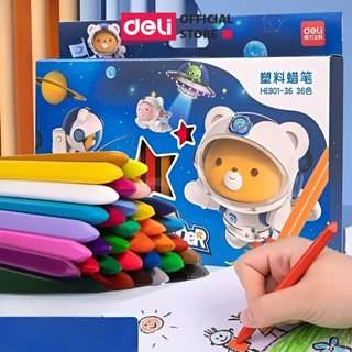 Bút sáp màu hữu cơ cho bé tập vẽ Deli - 12/18/24 màu - Tô màu, vẽ tranh trẻ em