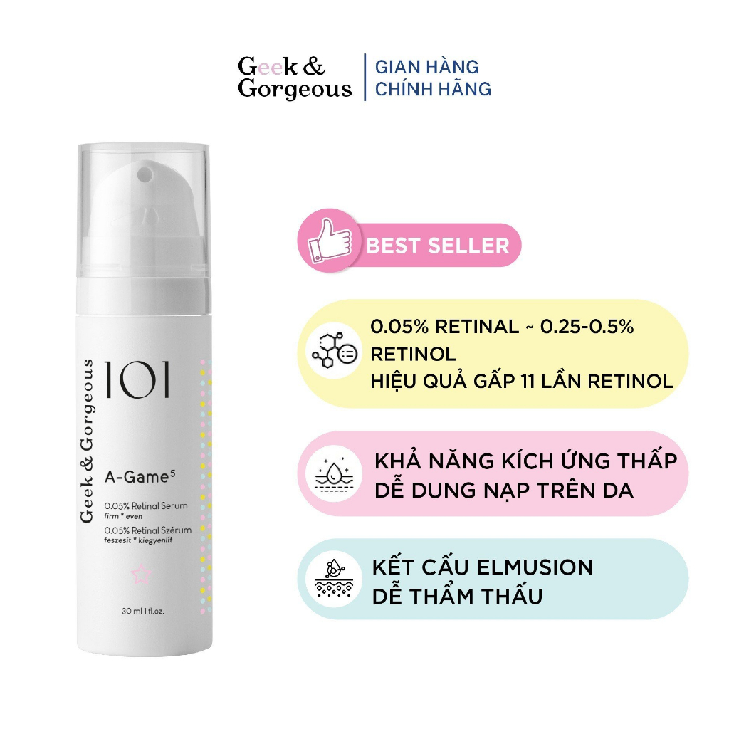 Tinh Chất Chống Lão Hóa Tái Tạo Da Geek&Gorgeous A-Game 5 30ML