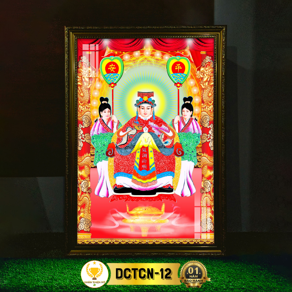Tranh Phật Treo Tường Chúa Tiên Chúa Ngọc Có Đèn CHÂN THIỆN MỸ, Trang Trí Bàn Thờ, Treo Phòng Thờ DC