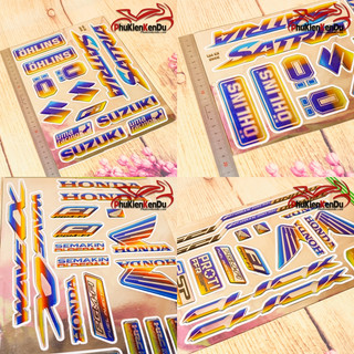 Bộ tem crom, tem 3D dập nổi, đổ nhựa bóng cao cấp, chống thấm nước, chống bay màu, logo, Sticker hãng xe dán xe máy
