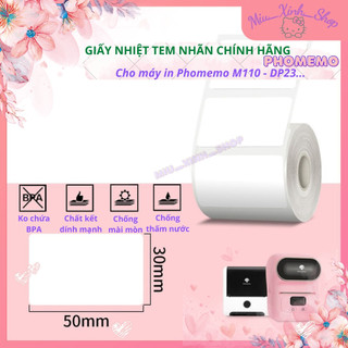 💞Chính hãng 💞 Tất cả giấy In Nhiệt tem nhãn hình chữ nhật cho máy in Phomemo M110, Yihero YP-1, YP10S, DP23...