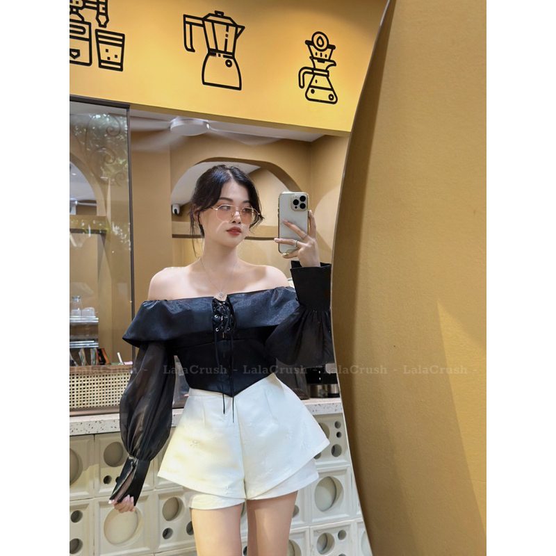 Quần tafta hoa nổi hai tầng LalaCrush