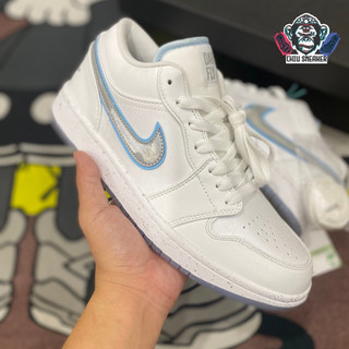 Giày sneaker nam nữ Jordan 1 low Dare to FLY phiên bản cao cấp giày Jordan cổ thấp trắng đế xanh