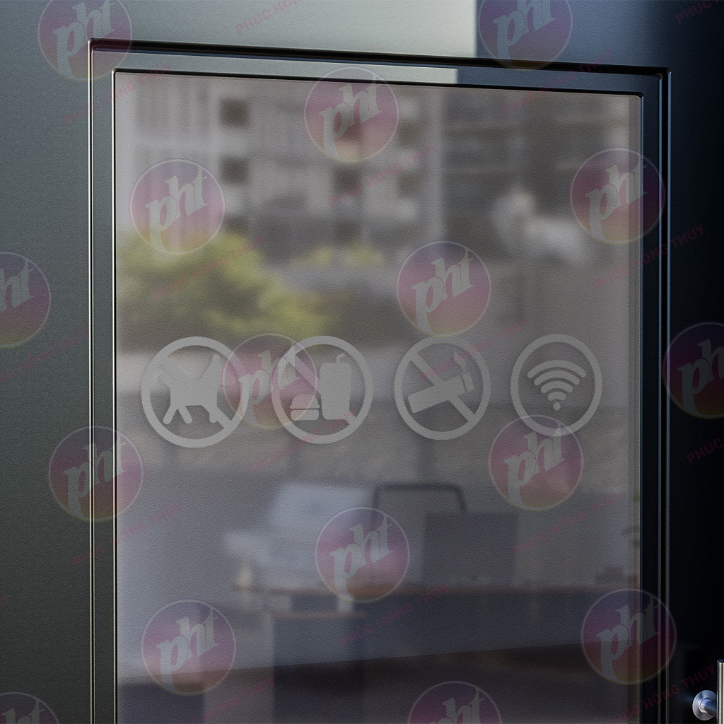 COMBO 4 HÌNH DÁN CỬA DECAL  CHỐNG NƯỚC 100% ,  KÍNH KÍCH THƯỚC 46CM X 10CM CÓ KÈM MÀNG ĐỊNH VỊ ĐỂ DÁN