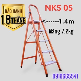 Thang nhôm ghế thắp hương chữ A gấp gọn Nikawa NKS-05, 5 bậc, nhập khẩu Nhật Bản, bảo hành chính hãng
