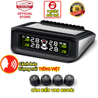  Cảm biến áp suất lốp ô tô xe hơi CAR365VN CHÍNH HÃNG - Màn hình màu gắn kính lái sạc năng lượng mặt trời - CAR28 