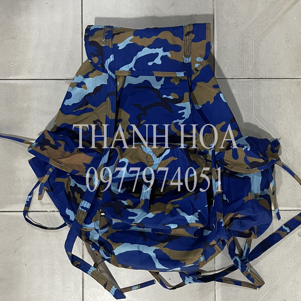 Balo con cóc trơn, in loang màu xanh